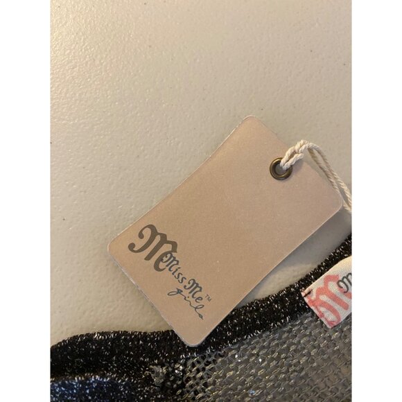 NWT Miss Me Long Sleeve Gray & Black Striped Sequin Mesh Top Medium - Picture 4 of 9